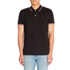 Polo piqué slim en coton stretch - noir