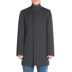 Manteau long col officier - anthracite