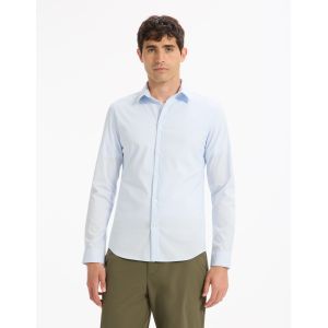 Chemise  extra slim coton stretch - bleu clair