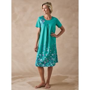 Chemise de nuit manches courtes coton - Couleur 38/40, 42/44, 46/48, 50/52, 54/56, 58/60, 62/64 - Taille Vert