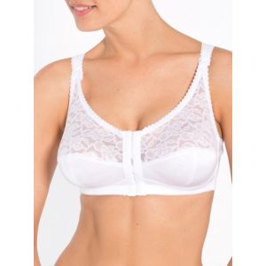 Soutien-gorge brassière agrafé devant - Couleur 100B, 100C, 105B, 105C, 115C, 120B, 120C, 90B, 95B, 95C, 95D - Taille Blanc