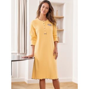 Chemise de nuit courte interlock - Couleur 38/40, 42/44, 46/48, 50/52, 54/56, 58/60, 62/64 - Taille Jaune