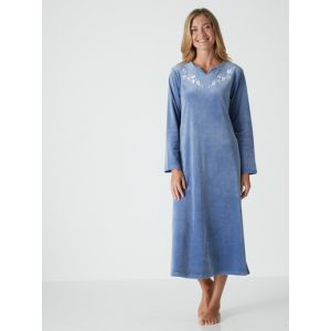 Robe d'hôtesse en maille velours - Couleur 38/40, 42/44, 46/48, 50/52, 54/56, 58/60, 62/64 - Taille Bleu
