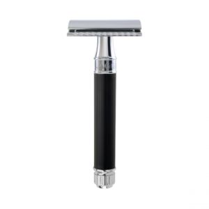 Rasoir de S&eacute;curit&eacute; Manche en Gomme Noir