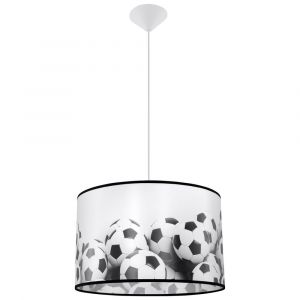 Suspension PVC Blanc noir E27 1 Football B40