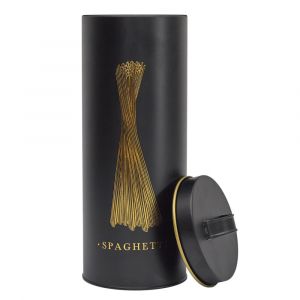 Bo&icirc;te &agrave; spaghetti en m&eacute;tal noir et dor&eacute;