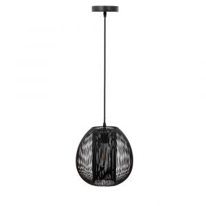 Suspension luminaire design filaire boule noir