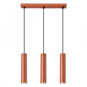 Suspension Acier Ocre Rouge GU10 3 Lagos Line