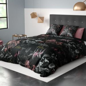 Parure de lit housse de couette avec taies d'oreiller 100% Coton 47 fils Belle De Nuit : Taille : - 240 x 260 cm