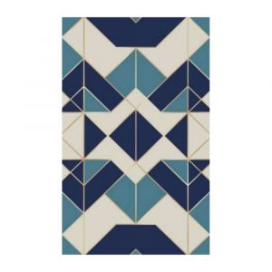 Tapis de salon 50x80 cm Polyester Triangle Bleu