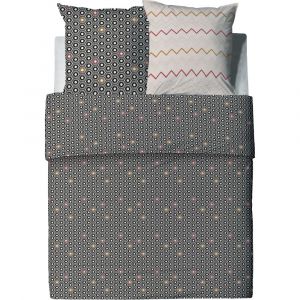 Parure de lit housse de couette avec taies d'oreiller 100% Coton 57 fils Himba Black : Taille : - 220 x 240 cm