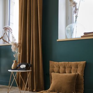 Rideau ajustable 140x270 cm velours de coton Camel