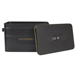 Bo&icirc;te en m&eacute;tal noir et dor&eacute; Cuisine