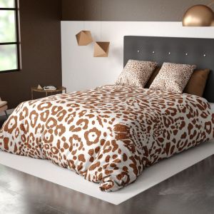 Parure de lit housse de couette avec taie d'oreiller 100% Coton 57 fils Jag Sable : Taille : - 200 x 200 cm