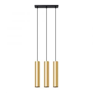 Suspension Acier Éclat Doré GU10 3 Lagos