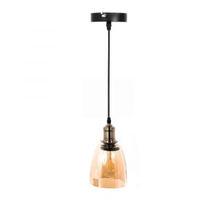 Suspension en verre fumé forme cloche : Couleur - Jaune
