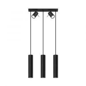 Suspension Acier Noir GU10 5 Ring