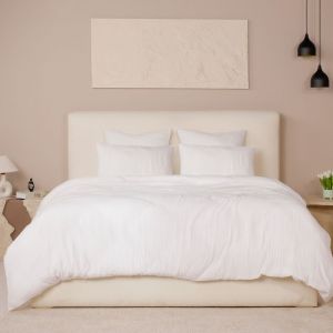 Housse de couette 240x260 cm Gaze de Coton Lavé Blanc Pur