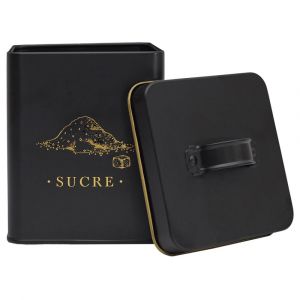 Bo&icirc;te &agrave; sucre en m&eacute;tal noir et dor&eacute;