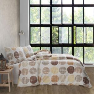 Parure de lit 220x240 cm Coton Matteo Marron