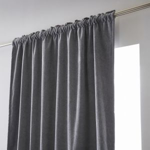 Rideau galon fronceur + polaire 140x260 cm Polyester Titane