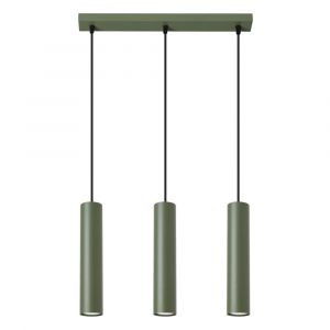 Suspension Acier Vert Olive GU10 3 Lagos Line
