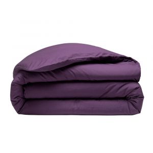 Housse de couette 100% Percale de Coton Lavé 80 fils : Couleur - Violet, Taille - 240 x 260 cm