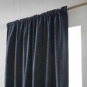 Rideau galon fronceur + polaire 140x260 cm Polyester Minuit