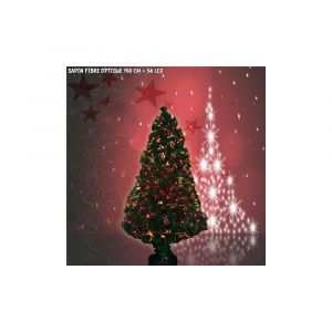 Sapin de Noël fibre optique avec 56 LED - 150 cm