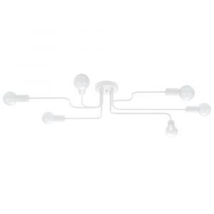 Lustre Acier Blanc E27 6 Vector