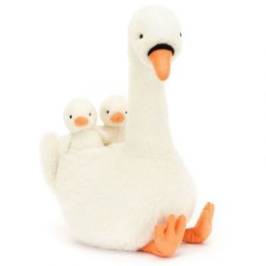 Peluche Cygne à plumes (39 cm)