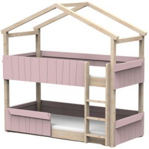 Lit cabane superposé Star Light 2 finition laquée (coloris au choix)