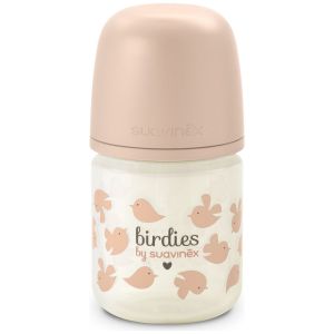 Biberon en verre t&eacute;tine SXPro Xs Birdies Rose (120Ml)