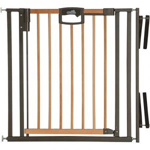 Barri&egrave;re Easy Lock Wood Plus avec adaptateur escalier (84 &agrave; 92 cm)