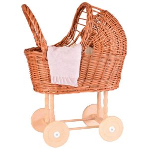 Landau pour poup&eacute;e en osier