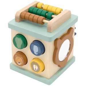 Petit cube d'activit&eacute; en bois All animals