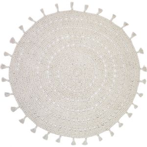Tapis rond Nila &eacute;cru (110 cm)