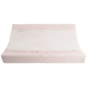 Housse de matelas &agrave; langer Happiness Vieux rose-Ecru (45 x 70 cm)