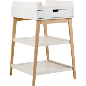 Table &agrave; langer Hip avec tiroir Argile-Naturel