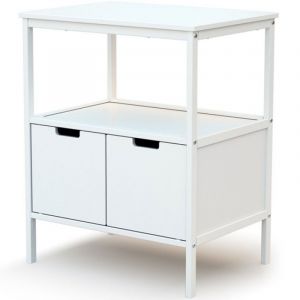 Commode &agrave; langer en bois de h&ecirc;tre Essentiel blanc