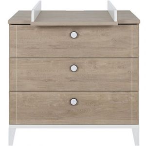 Commode à langer 3 tiroirs en chêne blond Marcel
