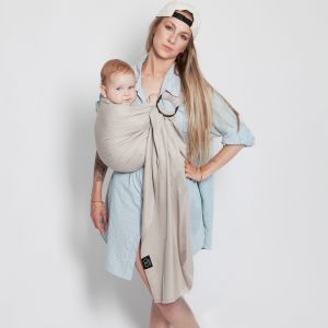 Echarpe de portage Sling tiss&eacute;e sans n&oelig;ud Or blanc