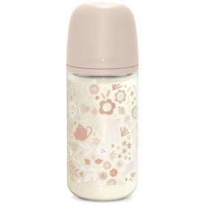 Biberon en verre t&eacute;tine SXPro M Wonderland Rose (240Ml)