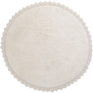 Tapis rond Perla &eacute;cru (110 cm)