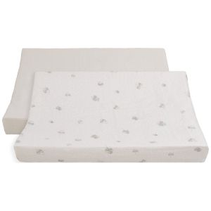 Lot de 2 housses de matelas &agrave; langer Tender Linen-Clover (45 x 70 cm)