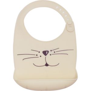 Bavoir en silicone Chat Sable