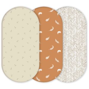 Lot de 3 housses de matelas &agrave; langer Boho (40 x 80 cm)