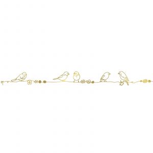 Frise murale Perles et Oiseaux Gold (5 m)