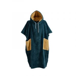 Poncho de plage adulte en velours Beach, Sensei Bleu-p&eacute;trole - SENSEI