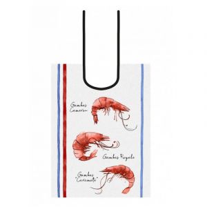 Bavoir Fruits de Mer 45 x 60 cm, Sud Etoffe Gambas - Sud Etoffe